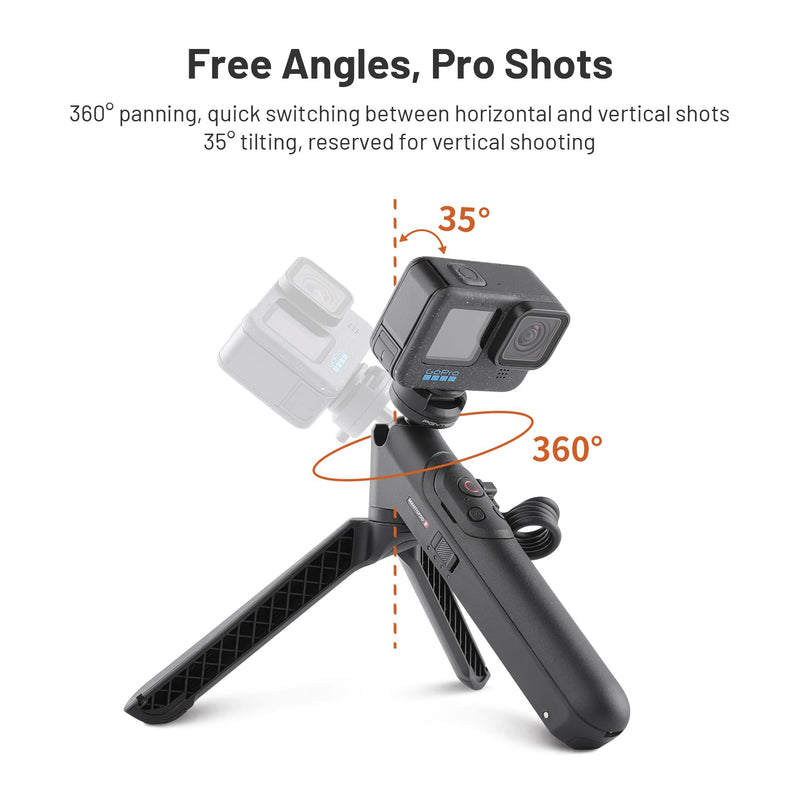 [AUSTRALIA] - PGYTECH CapLock MantisPod Power, Battery Handle Mount for Gopro, 5000mAh Power Stick for Gopro 12/11/10, Charging Selfie Vlog Attachment Tripod Monopod with CapLock Action Camera and 1/4" Adapter 