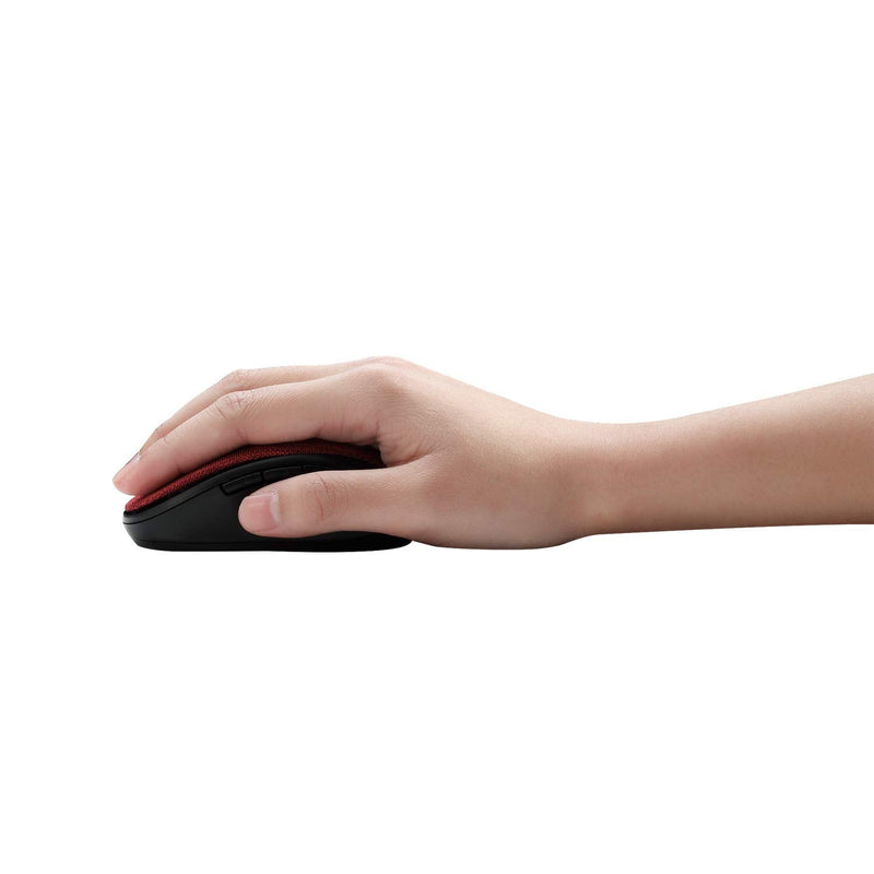 Adesso iMouse S80R 2.4Ghz Fabric Wireless Red Fabric Mini Optical Mouse, 5-Button, Red
