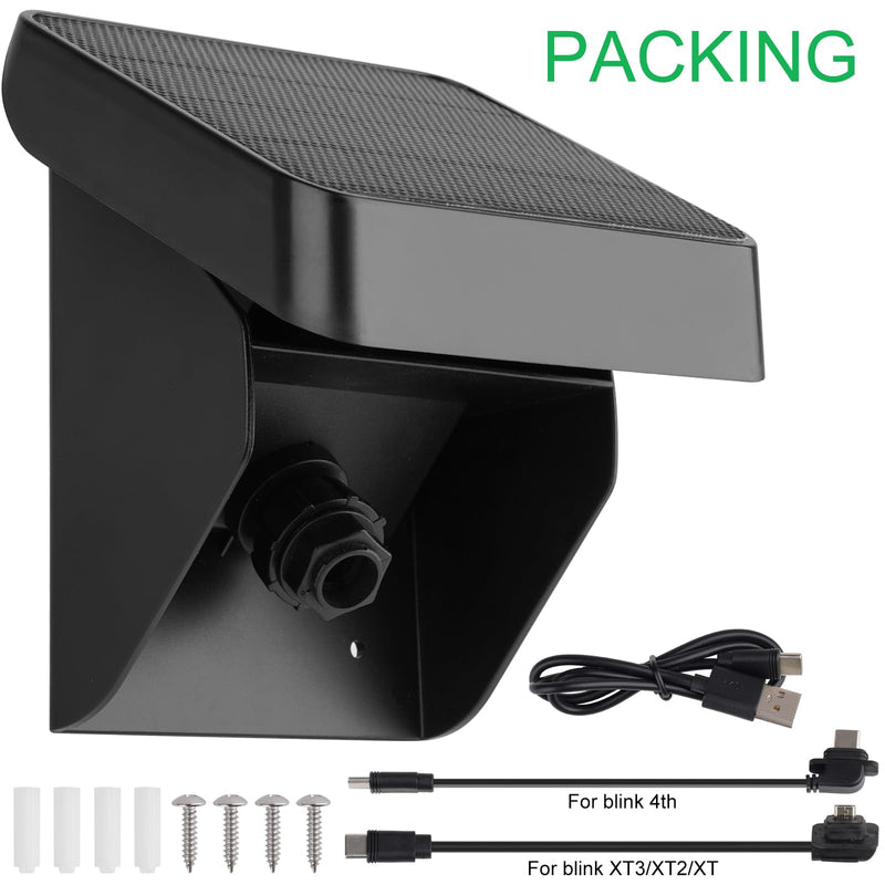 Uogw Solar Panel Charging Mount Compatible with Blink Outdoor 4 (4th Gen)/Blink Outdoor XT3/XT2/XT Camera,IP67 Weatherproof,Internal 3300mAh Battery Continuously for 365 Days-Upgrade Adjustment Angle