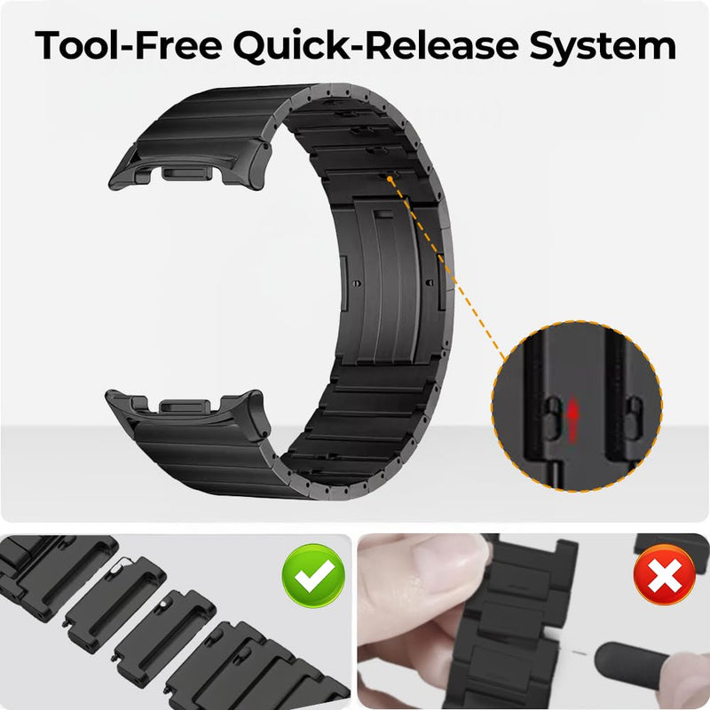 No Tool Titanium Band for Samsung Watch 9 8 40mm 44mm/8 Classic 46mm 22mm