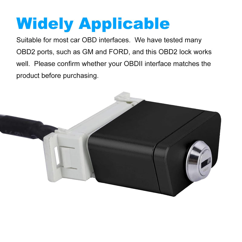 Metal OBD2 Port Lock OBDii Connector OBDii Port Lock Car OBD2 Protector with Two Keys Suitable for Most Cars, SUVs, Trucks Black