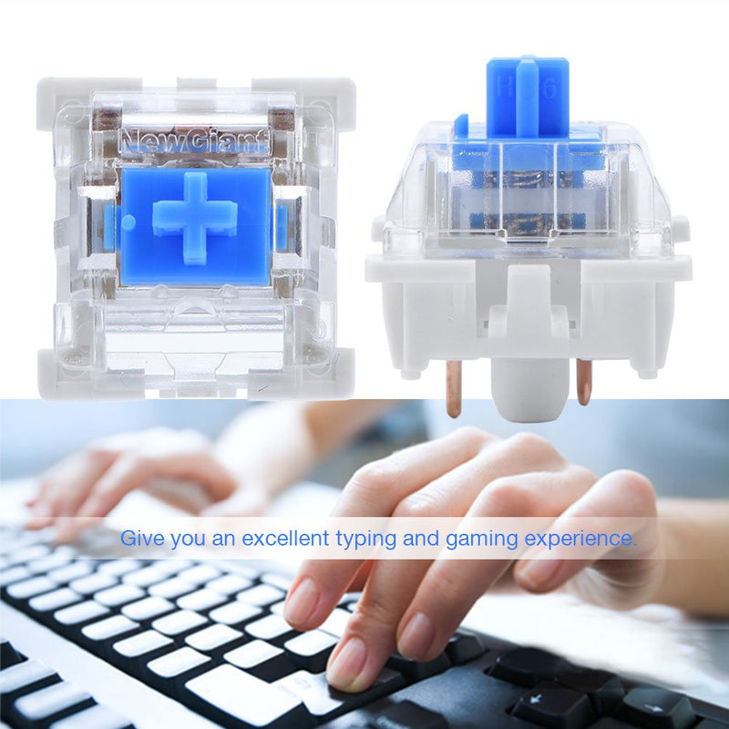 Eboxer 10 PCs Replacement Keyboard Switch Mechanical Key Switch Plate Mounted Blue Switch, Unique Tactile Feelings, for NewGiant RGB Series
