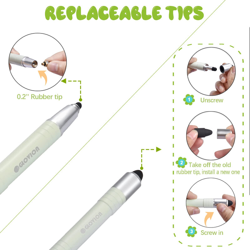 Stylus Pen for Kids Tablet, Easy Grip Stylus Pens Touch Screens Pencil for iPhone iPad Air Pro Capacitive Stylus Stylist Pen for Chromebook Android Fire Edition Tablet - Light Green