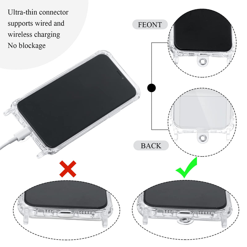 8 Pcs Phone Lanyard Patch Universal Phone Tether Plastic Phone Tether Tab with Metal Ring Compatible Cellphone Pad Transparent