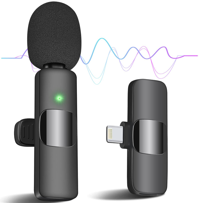 [AUSTRALIA] - IIQ Wireless Lavalier Microphone for iPhone, Mini Professional Wireless Lavalier Microphone, Wireless Clip Mic, Tiny Lapel Microphone for iPad, for Video Interview Podcast, Facebook, YouTube 1Single Mic 