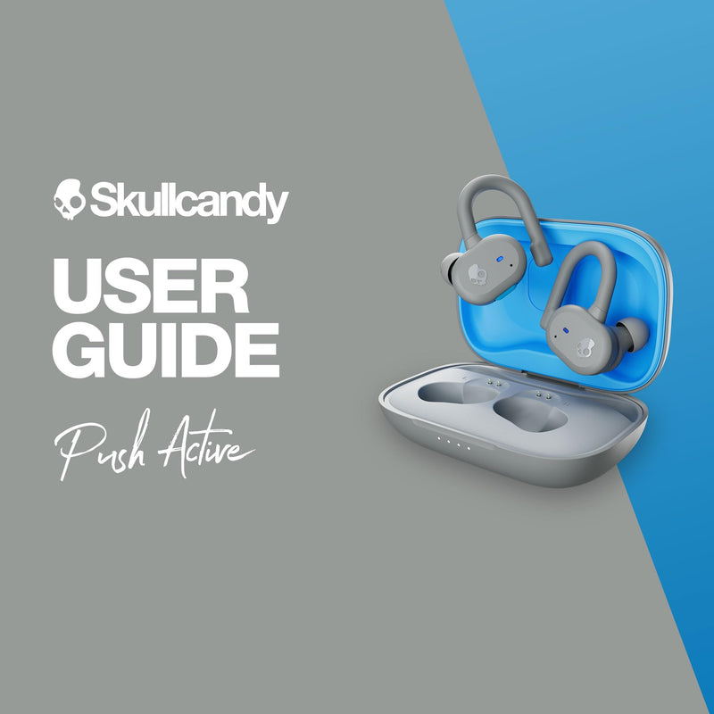 Skullcandy Push Active True Wireless in-Ear Bluetooth Earbud, Use with iPhone and Android with Charging Case and Mic, Great for Gym, Sports, and Gaming, IP55 Water, Dust Resistant - Grey/Blue Light Grey/Blue One Size