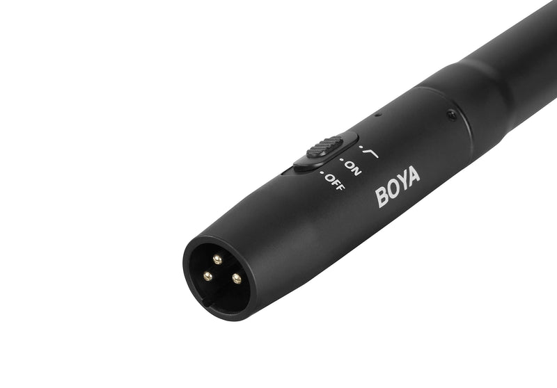 Boya BY-M11OD Professional Omnidirectional XLR Lavalier Microphone for Interviews, Dialog & Instruments AA Battery or Phantom Powered, Black