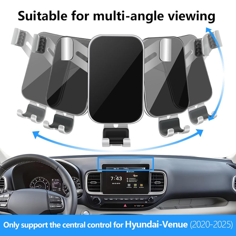Car Phone Holder for Hyundai Venue 2020 2021 2022 2023 2024 2025 2026 Auto Interior Accessories Best Cell Phones Mount Cellphone Mobile Cradle Charging Navigation Bracket Screen Stand Accessory