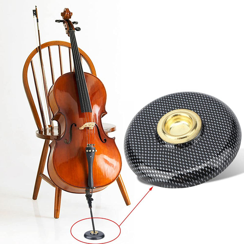 [AUSTRALIA] - Cello Rest, Rock Stop Cello Endpin Rest Stopper - Anti-Slip Anchor Pad with Hole for Spike Floor Protector(Black) Black 