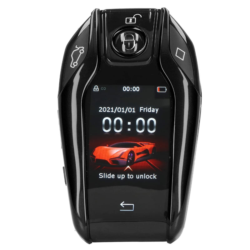 Universal Smart Key TK800+ LCD Touch Screen, 2 PCS | Keyless Entry Auto Lock Unlock for Start Stop Engine Vehicles, Aluminum Alloy Frame, Anti-Loss Contact Info Display Black