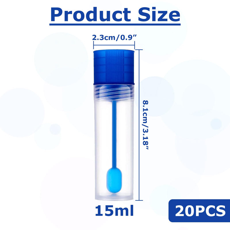 Pack of 20 Chair Sample Tubes, Faecal Sample Tubes, Dog, Chair Catcher for Chair Sample, Chair Sample with Spoon, 15 ml Faecal Sample Tube Dog and Cat, Examination Tube for Pets