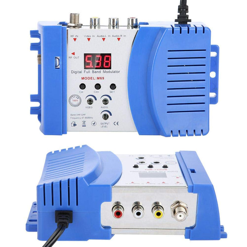 Digital RF Modulator for TV, AV-RF AV-TV Converter VHF UHF 110-240V Digital Modulator RF Modulator (US Plug) US plug