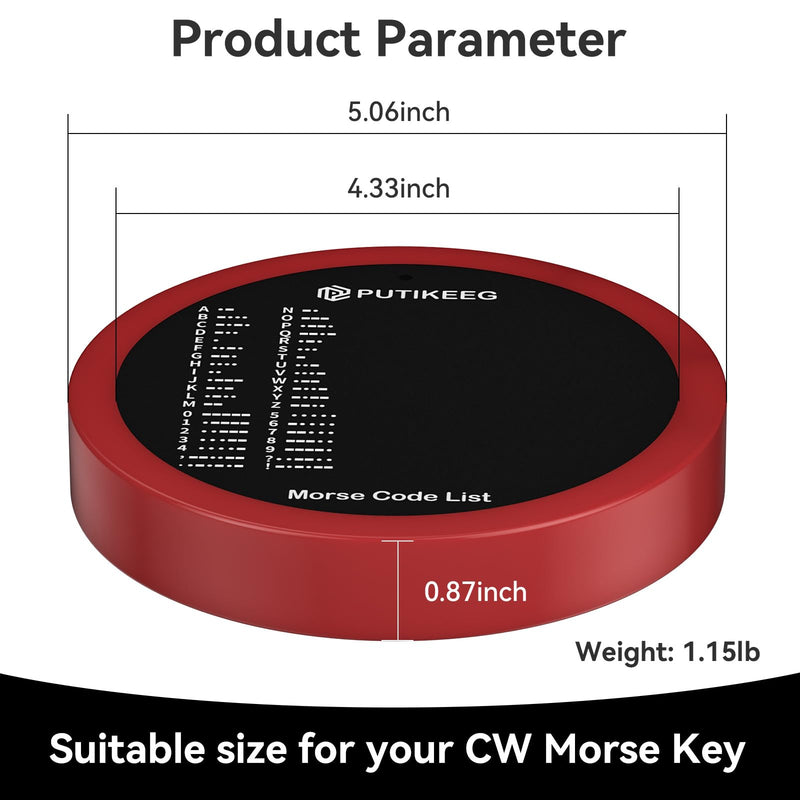 [AUSTRALIA] - PUTIKEEG Morse Code Round Table Key morse code List Learning Shortwave Radio (Red) Red 