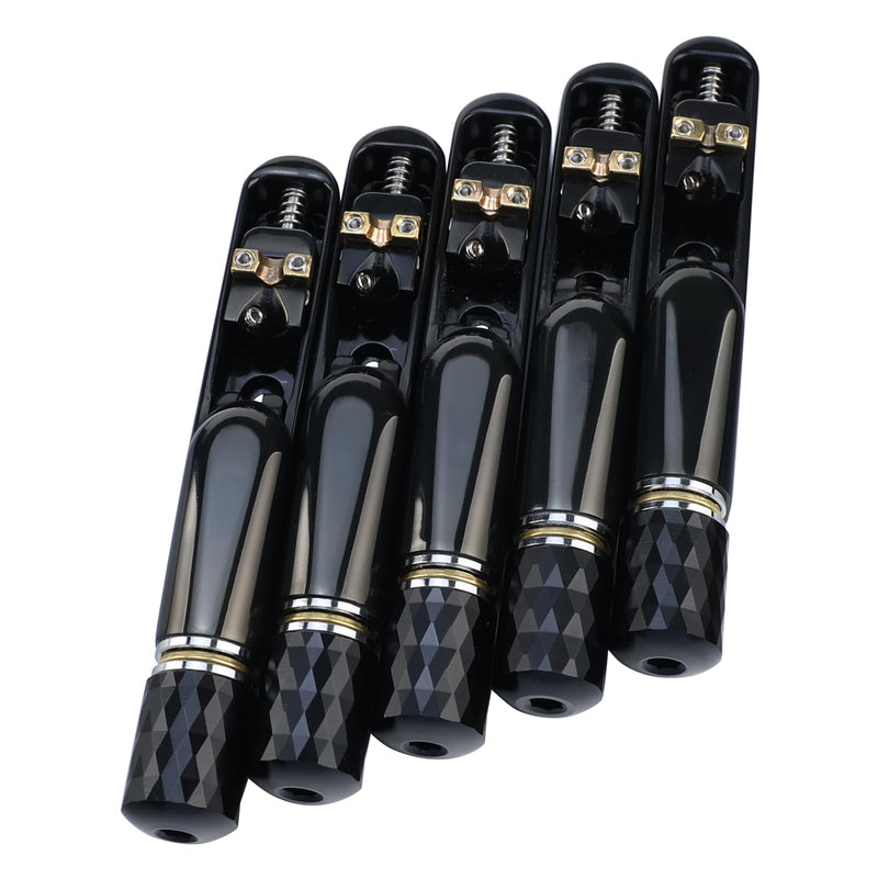 Pack of 5 Individual Single Tubular Fixed Bridge 5 String Electric Bass Bridge for Headless 5-string Bass Replacement Parts（Conductive Black） 5 Piece
