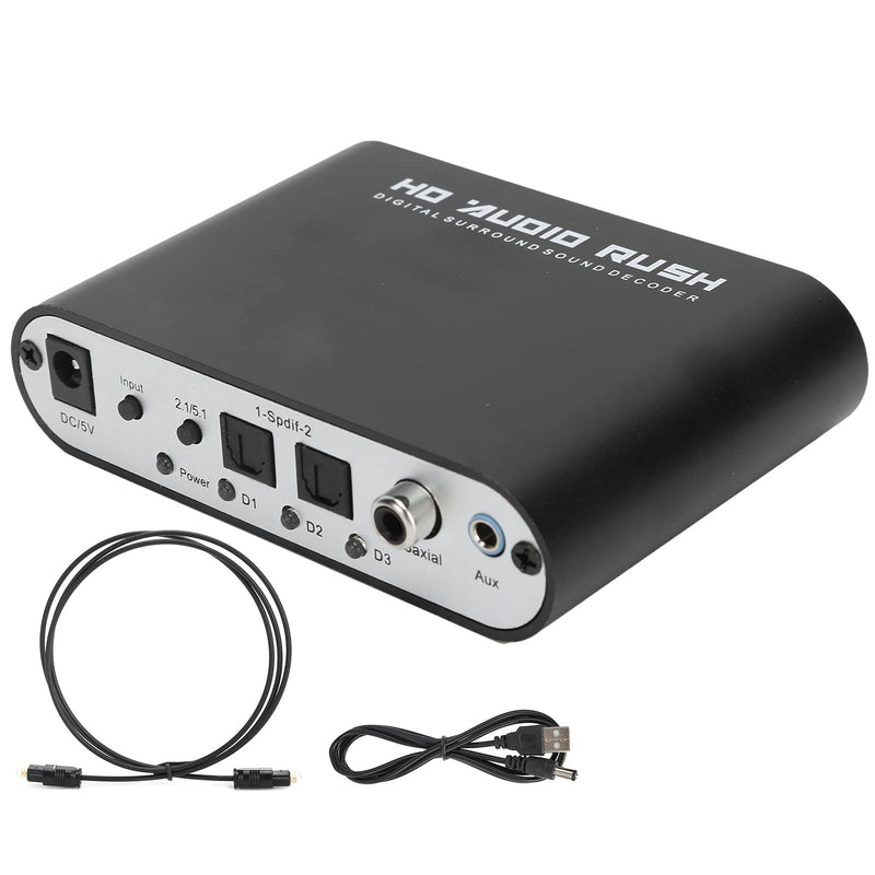 [AUSTRALIA] - Digital Audio Converter 5.1CH DTS Decoder for Home Cinema, Complete Interface,Applicable to HD Video Players/DVD/Digital Audio Source Decoding (Host + USB + Fiber Optic) Host + USB + fiber optic 