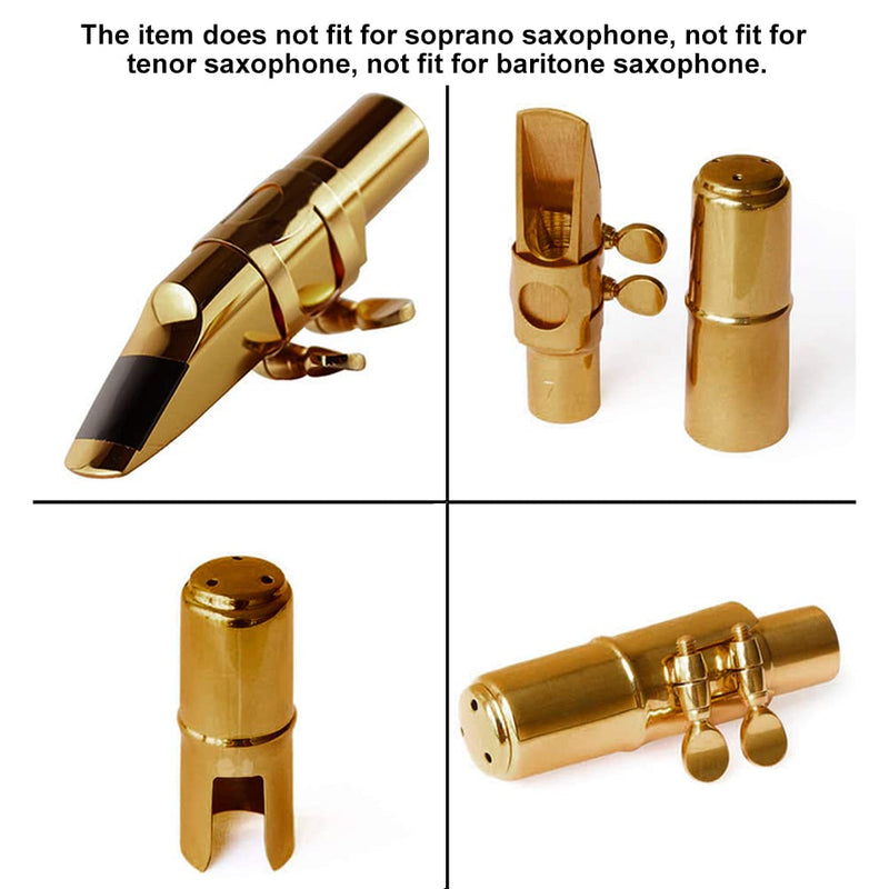 [AUSTRALIA] - Alto Sax Saxophone Mouthpiece w/Cap & Ligatures, Brass Metal Eb Alto Sax Mouthpieces 5C for Saxophone Professionals and Beginners (Gold - 5C) 