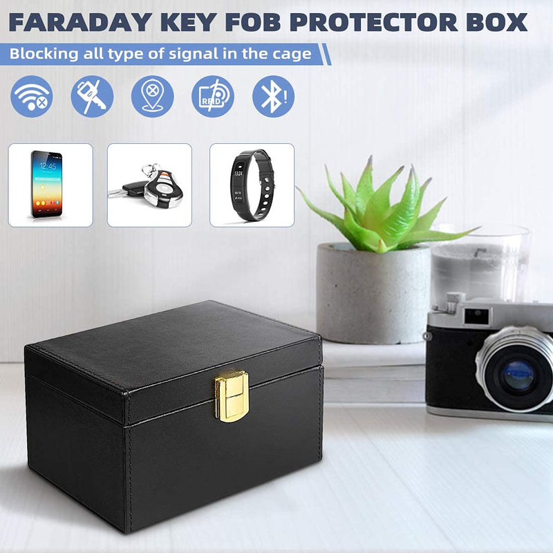 Samfolk Faraday Box for Car Keys, Car Key Signal Blocking Box, Keyless Entry Car Key Safe Protector RFID Key Box RFID Anti-Theft Signal Blocking Cages M