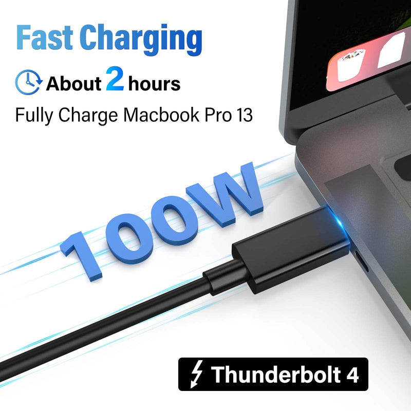 ACASIS [Intel Certified Thunderbolt 4 Cable 6.6ft, 40Gbps Data Transfer, 100W PD Charging, 8K Video, Compatible with Thunderbolt 4/3, USB-C, USB4 Devices, Black (6.6ft/2m) 6.6ft/2m