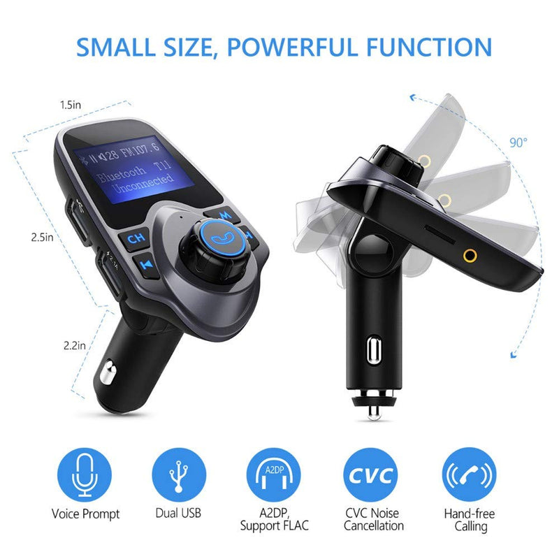 T11 Wireless Bluetooth FM Transmitter Handsfree Car Kit MP3 Player Wireless Bluetooth Adapter with Dual USB Port Car Kit
