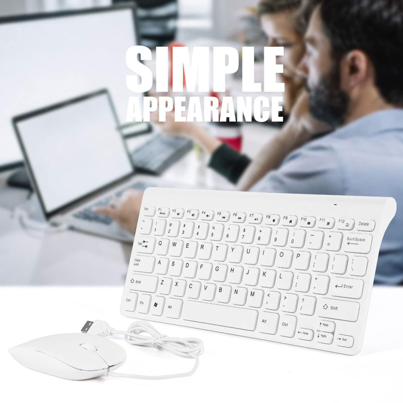 Limouyin Wired Keyboard and Mouse, Ultra-Thin USB Keyboard Optical Mouse Mice Set ComboFull Size Wire Corded Keyboard Mouse Combo Set with Number Pad for Laptop,PC,Desktop White