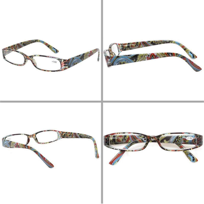 Kerecsen Women's Reading Glasses 4 Pairs Ladies Fashion Spring Hinge Readers 4 Pack Mix 2.0 x
