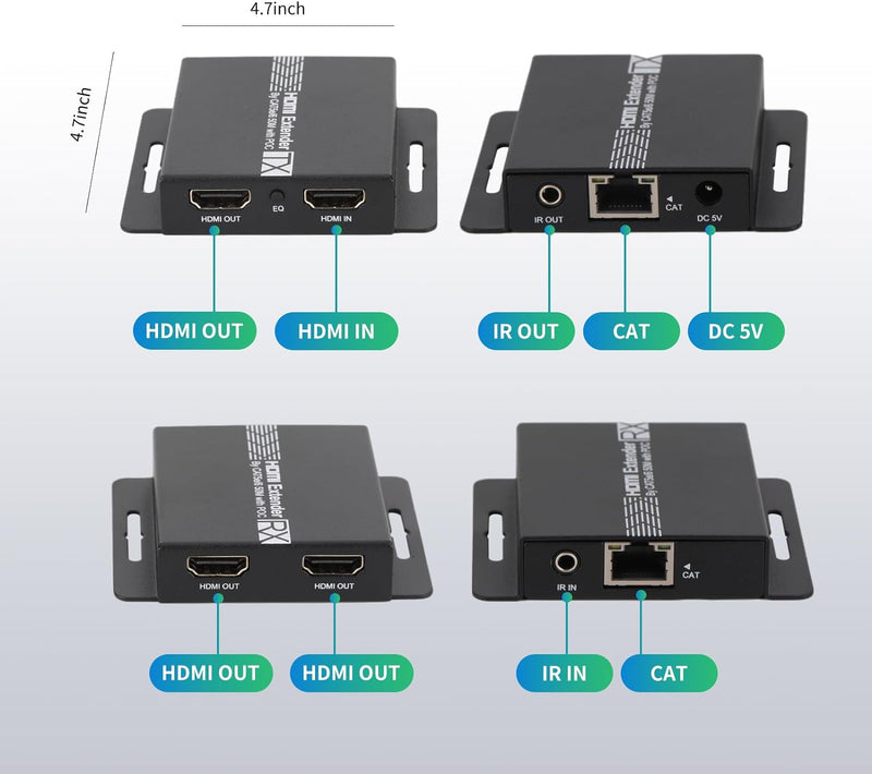 HDMI Over Cat6 Ethernet Extender 1080P 492ft/150M Transmitter Receiver IR