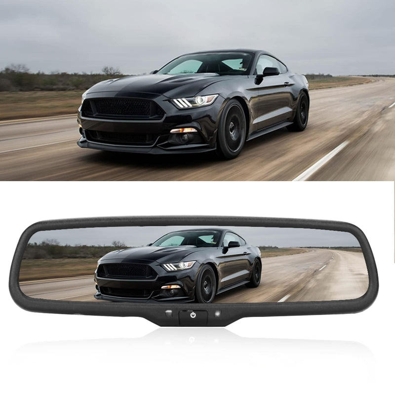 Car Rear View Monitor, 4.3 Inch Auto Dimming Rearview Backup Display with Bracket for Driving Safety Black