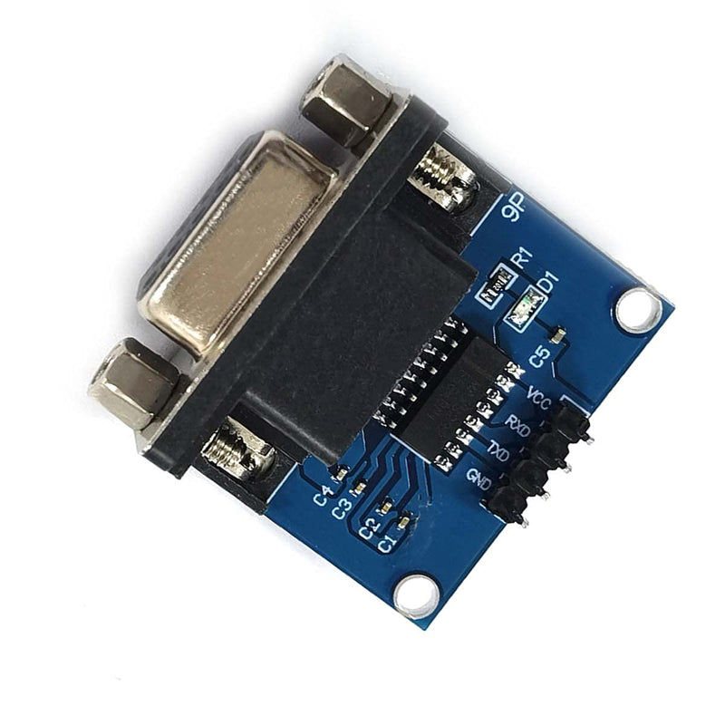Kiro&Seeu 5pcs MAX3232 Root Module Connector Chip RS232 to TTL Female Serial Port to TTL DB9 Converter Board Compatible with Equipment Upgrades Like DVD Ar-duino Raspberry Pi(S232TOTTL-MD-5pcs)