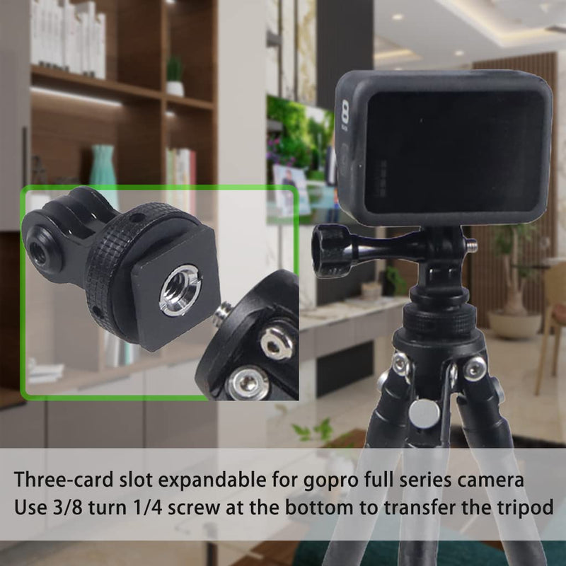 Tripod Screw to DSLR Camera Flash Cold Shoe Mount Adapter Compatible for GoPro 11/10/MAX/9/8/7/6/5/4/3+/3,DJI OSMO Action 2 3