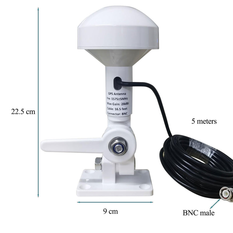SignalPlus Boat GPS Navigation Antenna for Marine, 16.5FT Cable, BNC