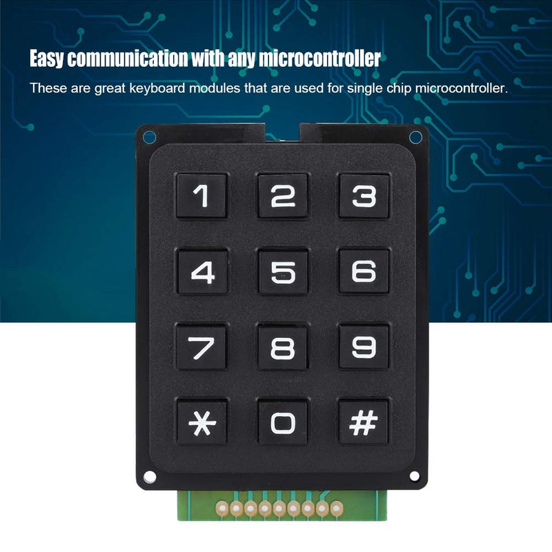 12 Button Keyboard Modules, 12 Keys 3x4 Push Buttons External Keypad Modules for MCU