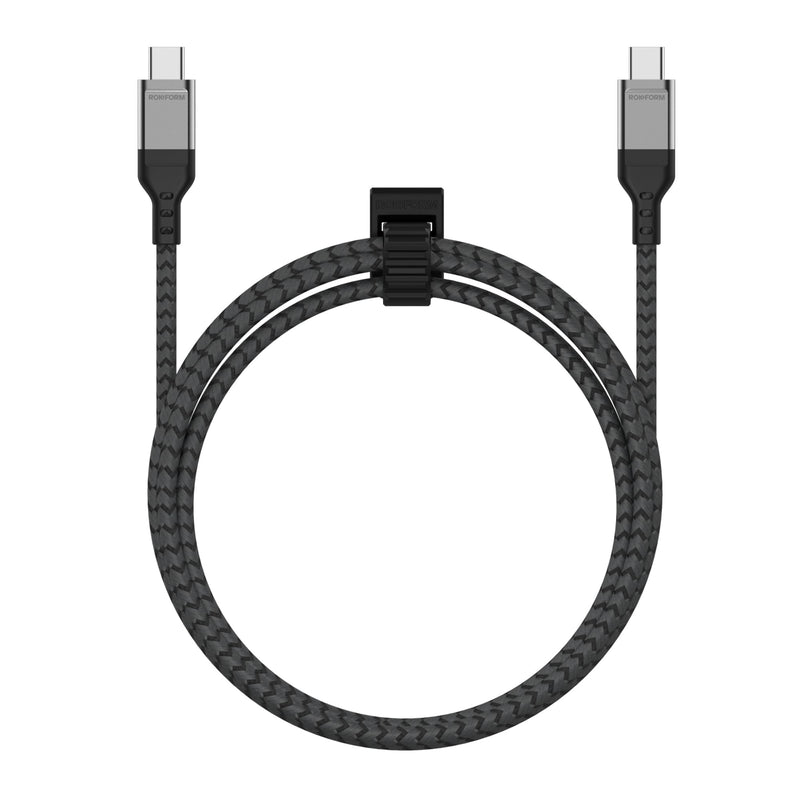 Rokform PowerTrip 100W USB-C Charging Cable, 2m (6.6 ft) | Braided Cable, Integrated Cable Tie, 5,000 Bend Tested, Reinforced Aluminum, Kevlar and TPU 6.6ft