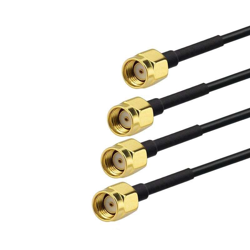 Eightwood 2.4GHz 5GHz Dual Band WiFi Antenna with 4 RP-SMA Male Connector | Magnetic Base, 6.5ft Cable, for PC Desktop Motherboard, PCIe Bluetooth Card, Wireless Router