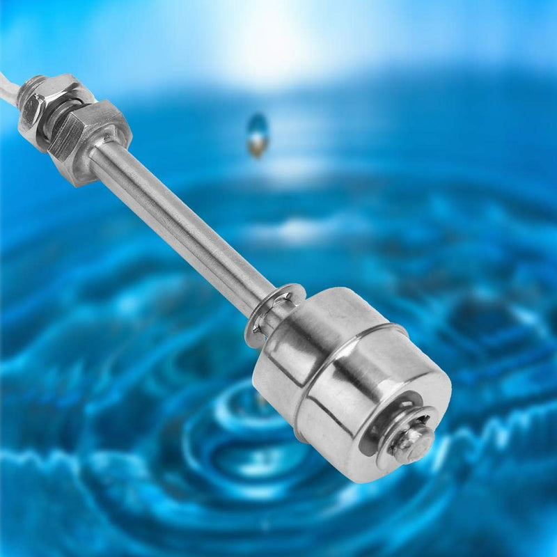 Keenso Pool Float Switch, Liquid Level Sensor AC/DC 0 ~ 220 V Stainless Steel Liquid Level Sensor Liquid Float Switch Tank Vertical Water Level Sensor for Pool Can 100 mm