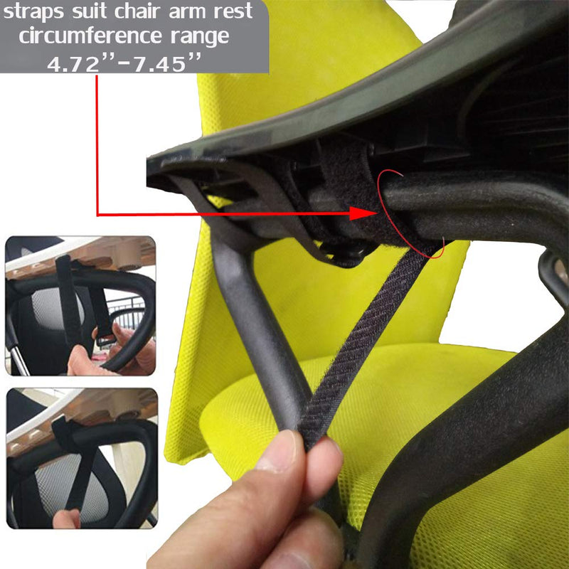 SKYZONAL Home Office Computer Arm Rest Chair Armrest Mouse Pad Mat Wrist Support Black (Please Measure Chair arm Rest Size and Confirm Our Straps Size Before Ordering)