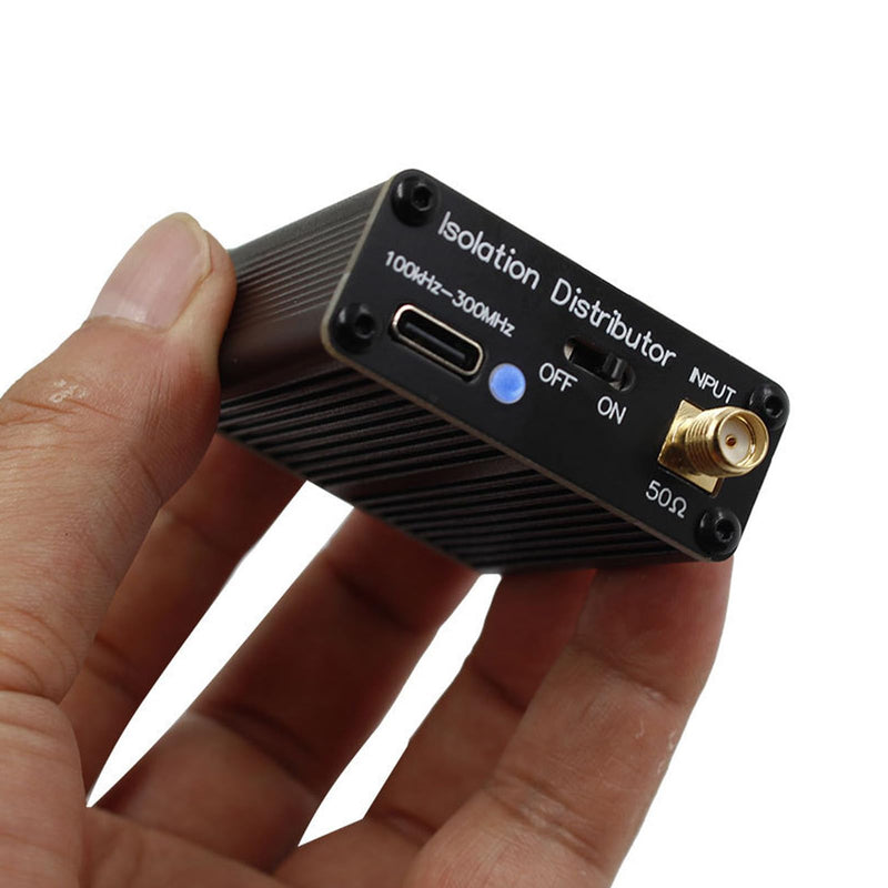 Active RF Isolation Distributor, 100kHz-150MHz RF Splitter for SDR GPSDO Source, Reliable Distribution with Isolator for Common Mode Interference Suppression