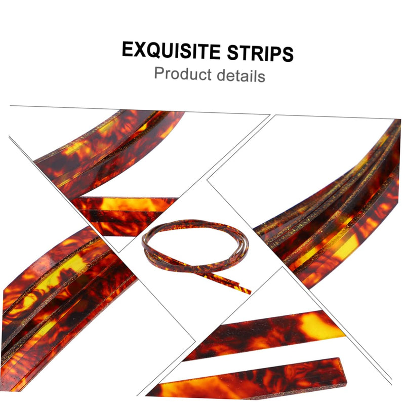 SUPVOX 2pcs guitar trim decked accessories Guitar parts Guitar Purfling Strip Binding Purfling Strip electric guitar strip inlay Guitar accessories Binding Strip mosaic plastic rosette 165x0.6cm Brown