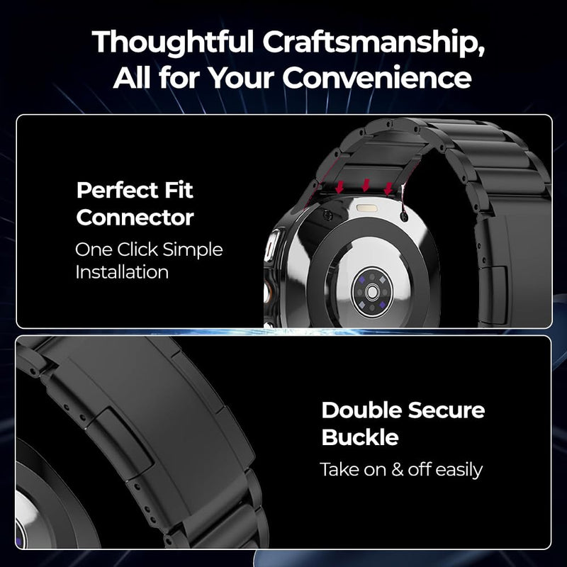 No Gap Titanium Band for Galaxy Watch Ultra 2 1 (2026/2025/2024) | Grade 2 Ti Metal Strap for Samsung Watch Ultra 47mm |Skin-Friendly,40% Lightweight,Corrosion Resistance,Fit Wrist 6.3''-9''