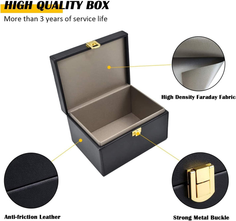 briidea Faraday Key Fob Protector Box, RFID Signal Blocking Box, Faraday Box Signal Blocking Shielding Box for Car Key (L) Capacity(>12keys)