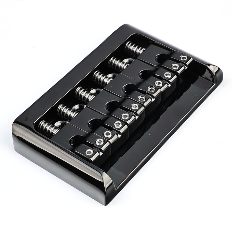 [AUSTRALIA] - Zinc Alloy 6 String Guitar Fixed Bridge 10.5mm（13/32") Electric Guitar Hardtail Bridge Compatible with Fender Strat Telecaster Style 6-String Electric Guitar Replacement Parts（Conductive Black） 