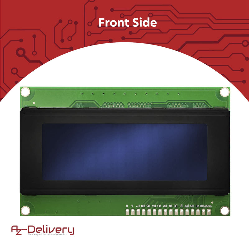 AZDelivery 3 x HD44780 2004 LCD Display 4 x 20 Characters with Blue Background and White Characters Compatible with Arduino and Raspberry Pi Includes E-Book