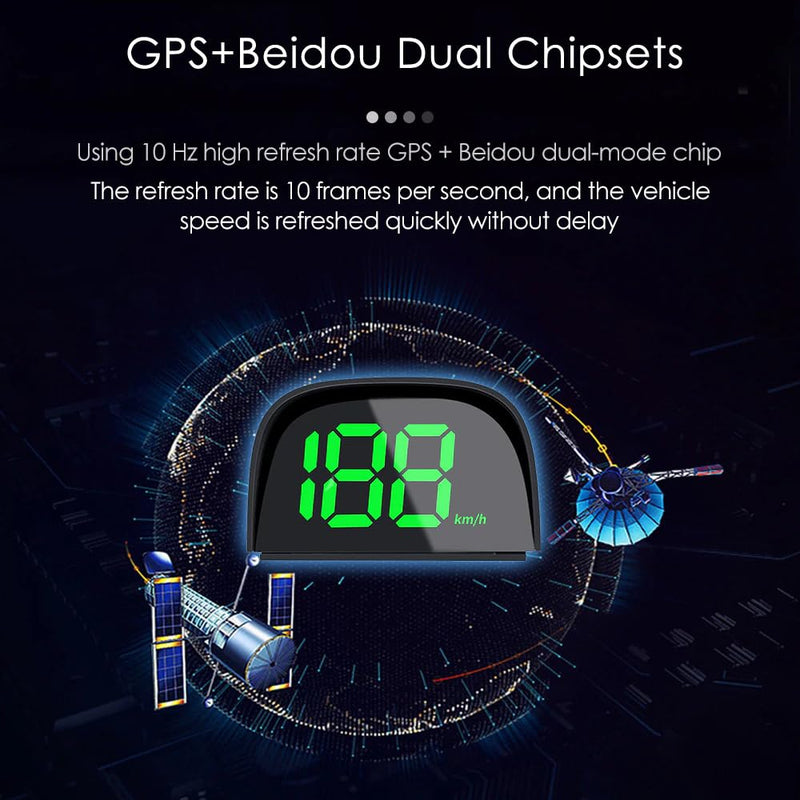 [AUSTRALIA] - GoolRC Digital GPS Speedometer for Car, Kilometers/Miles Car Global Position System Speedometer Digital Display Speed Car HeadUp Display, White miles 