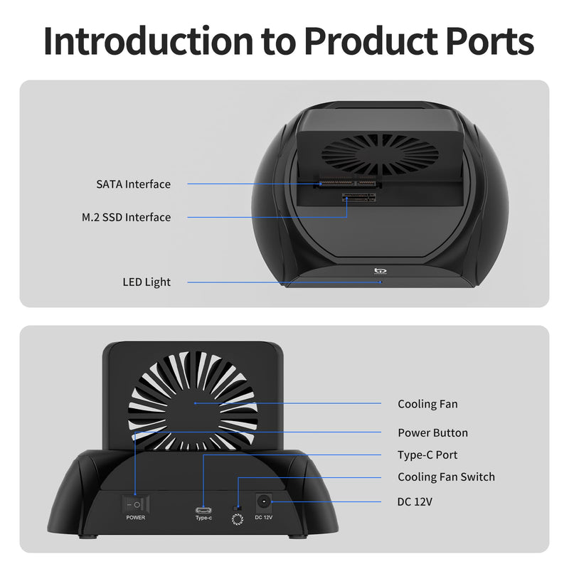 M.2 NVMe SSD Enclosure, Tool-Free Installation, Xiaobi Hard Drive Docking Station