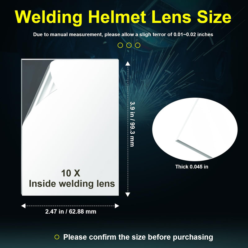 [AUSTRALIA] - Welding Helmet Lens for ESAB Sentinel A50 Welding Helmet Hood Cover Clear Inside Lenses Replacement 0700000808, 10 Pack 