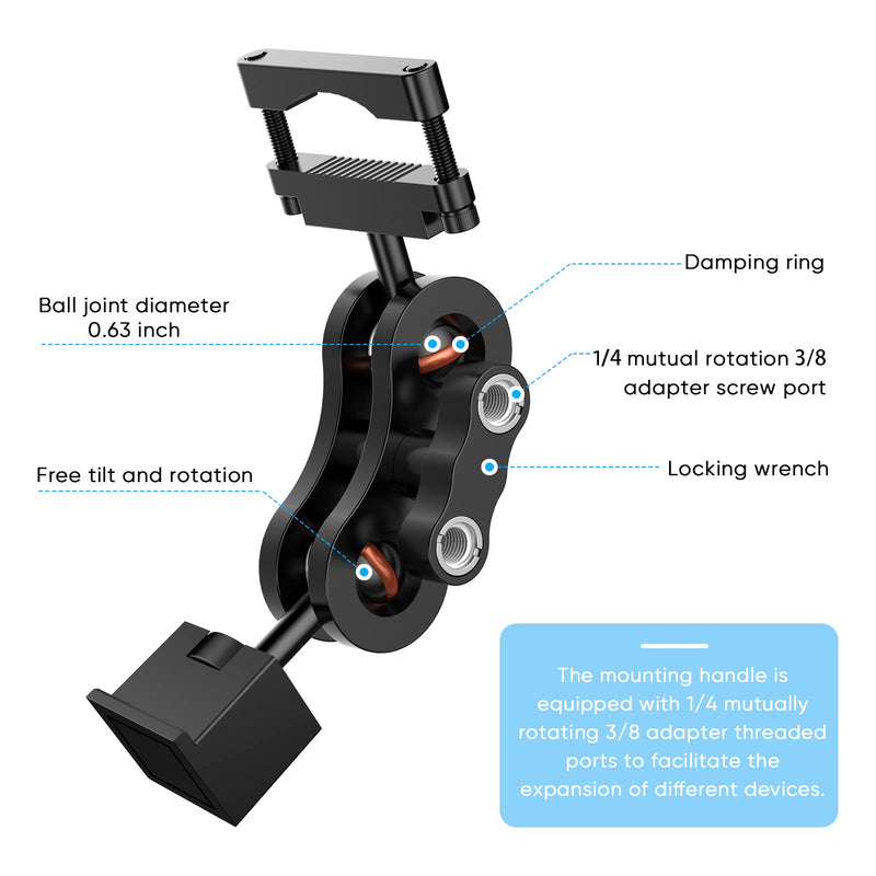 Radar Detector Mount, Aluminum Rearview Mirror Rod Radar Bracket, for Escort Max360c, Max 3, IX IXc, Redline EX Beltronics Cobra DualPro GT 360 Radar Detector, with EZ Magnet Connection Base For radar model with Magnetic base connection