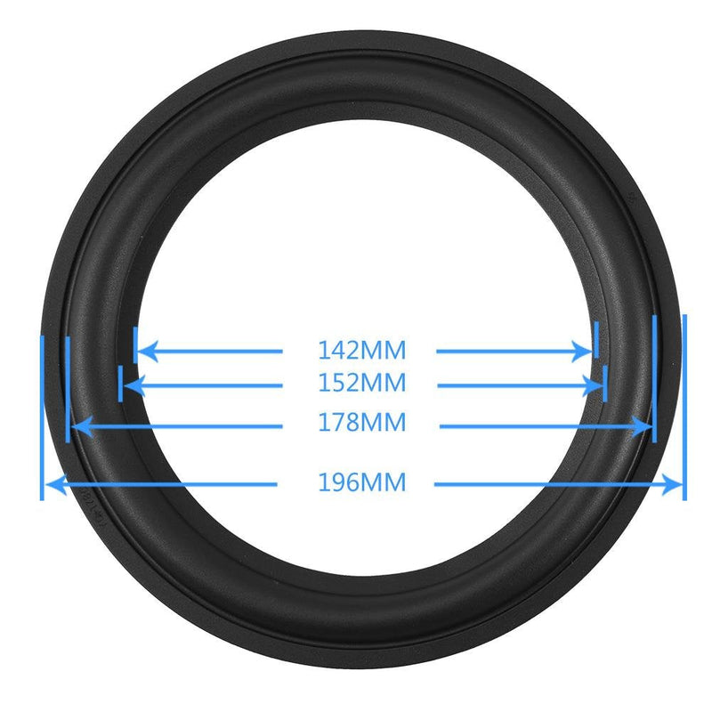 Yoidesu 2pcs Black Color 8 inch Rubber Speaker Surround Rings Replacement Parts for Speaker Repair or DIY,Perforated Rubber Speaker Foam Subwoofer Surround Foam Replacement Parts