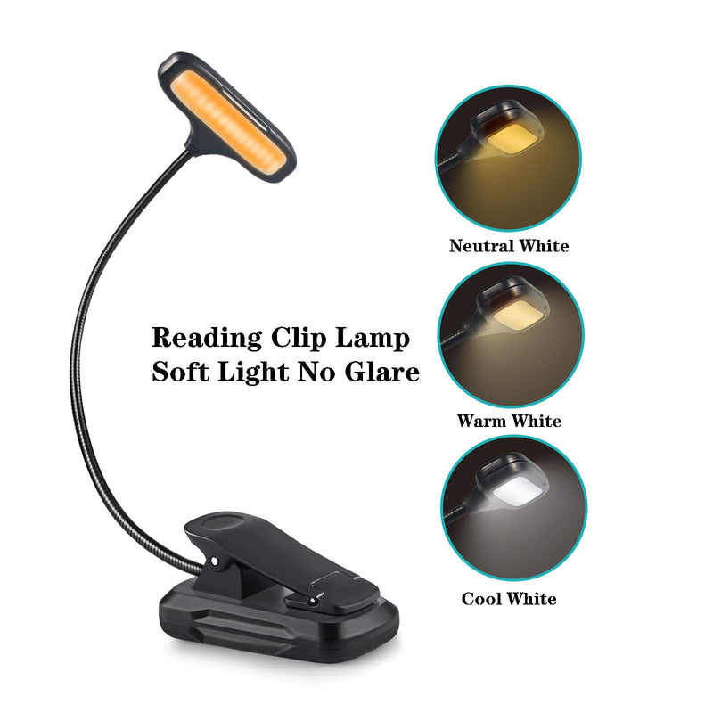 Battery Operated Clip LED Reading Lamp, Adjustable Arm Eye Protect Small Portable Desktop Night Light for Bedroom Study Use