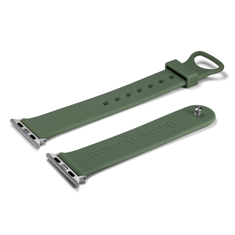 Vivienne Westwood Apple Watch Strap 22mm, designed for compatibility with Apple Watch Sizes 38mm, 40mm, and 41mm, Compatible with Apple Watch Series 9 8 7 6 5 4 3 2 1 SE Replacement Strap Green