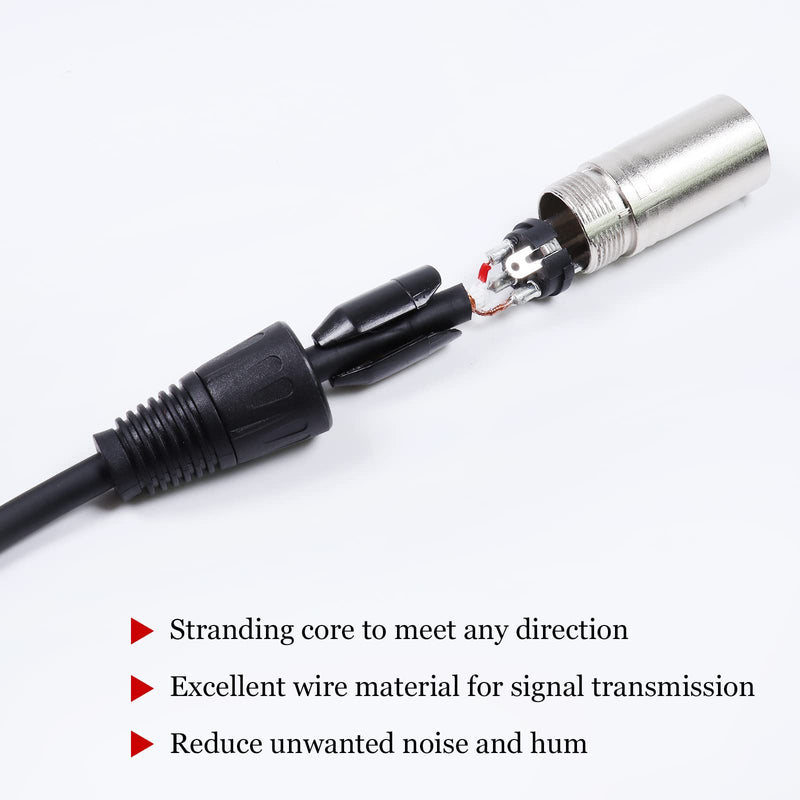 1 Pack of 30 Feet XLR Male to Female Cable - 1pc 30 Ft. 3 Pin Right Angle Balanced XLR Microphone Audio Patch Wire for Amplifier, Mixer, Studio, Podcast Recording 1 pack