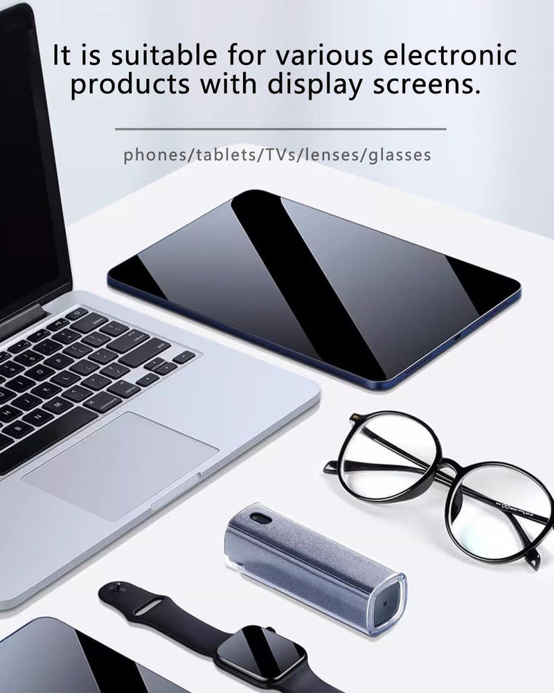 Car Screen Cleaner Travel Cleaning Kit 2in1 Touchscreen Mist Cleaner Spray and Wipe for Phone iPad MacBook AirPods Car Display Cellphones Tablet Versatile Cleaners (2 Units) Pink+Grey